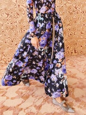 Ulla Johnson x K-Way Rhea Iris Floral Ripstop Maxi Skirt